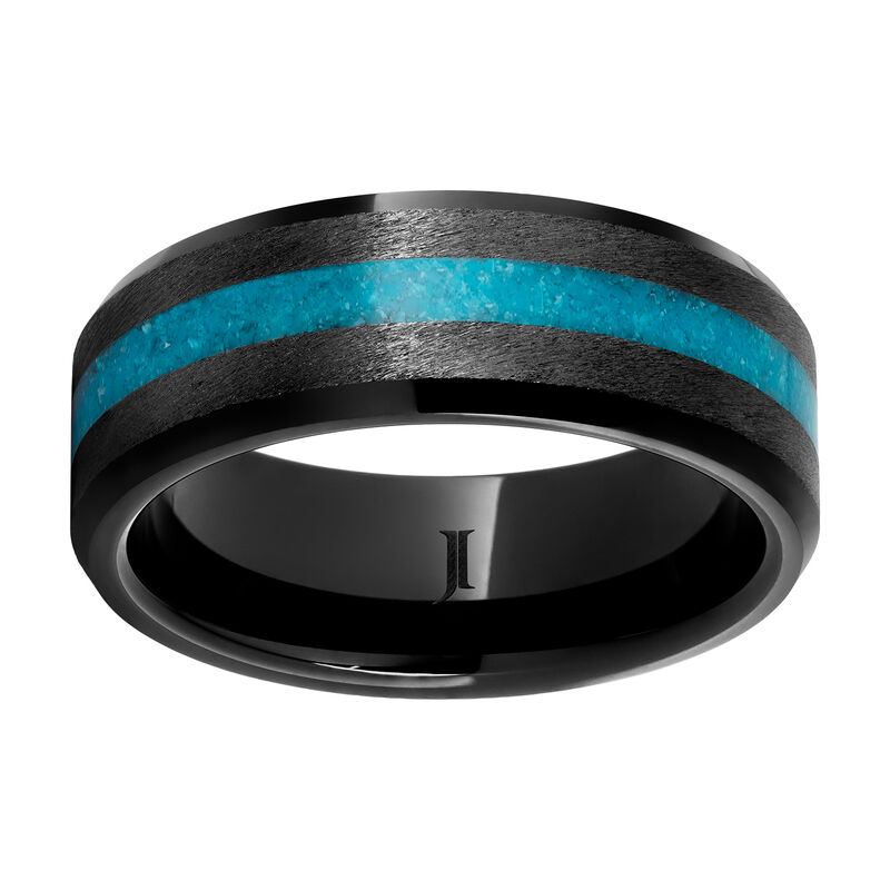 Men's Beveled & Ceramic Wedding Ring (8mm) image number null